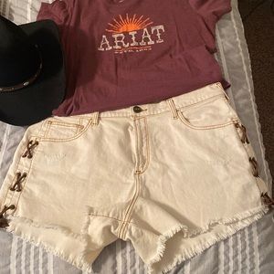 Ariat high rise jean shorts!